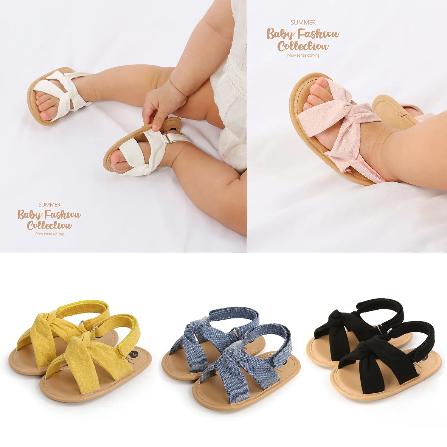 

2022 New Newborn Infant Baby Girl Summer Kids Shoes Soft Sole Crib Prewalker Toddler Anti-Slip Solid Ruffled First Walkers 0-18M