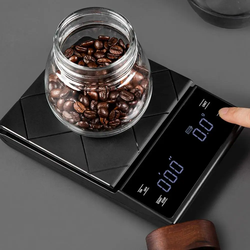 

Цифровые весы для кофе, многофункциональные силиконовые напольные, черные, три единицы