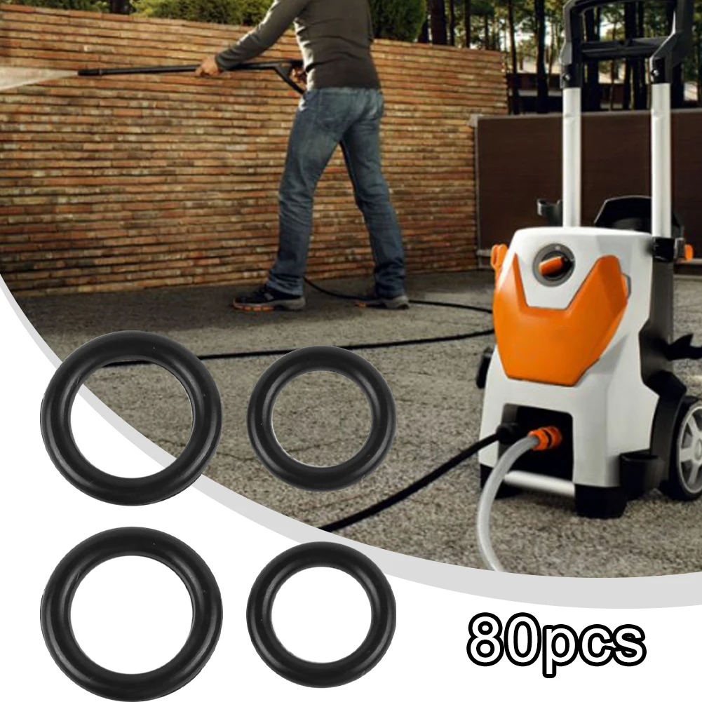 80Pcs/Set 1/4 M22 + 3/8 O-Rings High Pressure Seal For Pressure Washer Hose Quick Connection Head Seal Ring Garden Power Tools