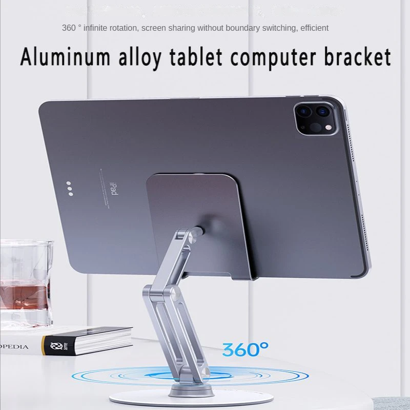 

Aluminum Alloy Tablet Computer Bracket Desktop Elevation 360°Rotation Folding Car Holder Phone Tablet Stand Iphone Accessories