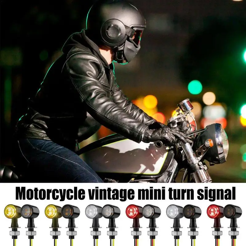 

Motorcycle Turn Signal Lights Motorcycle Mini LED Turn Signal Light Water Resistant Motorcycle Rear Indicator Light Accessories