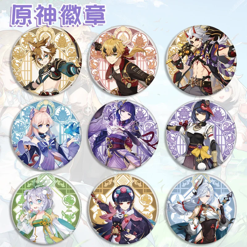 

Anime Genshin Impact Badge on a Backpack Hutao Xiao Kazuha Gorou Icon Pins Decoration Brooches Metal Badges For Clothes DIY Gift