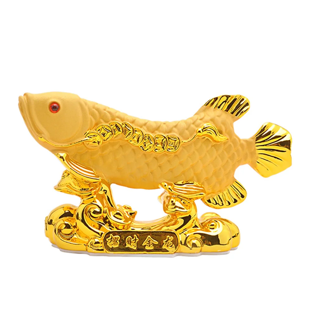 

Statue Wealth Chinese Animal Shui Feng Fortune Figurine Car Ornament Brass Sculpture Figurines Golden Money Decor Good Arowana