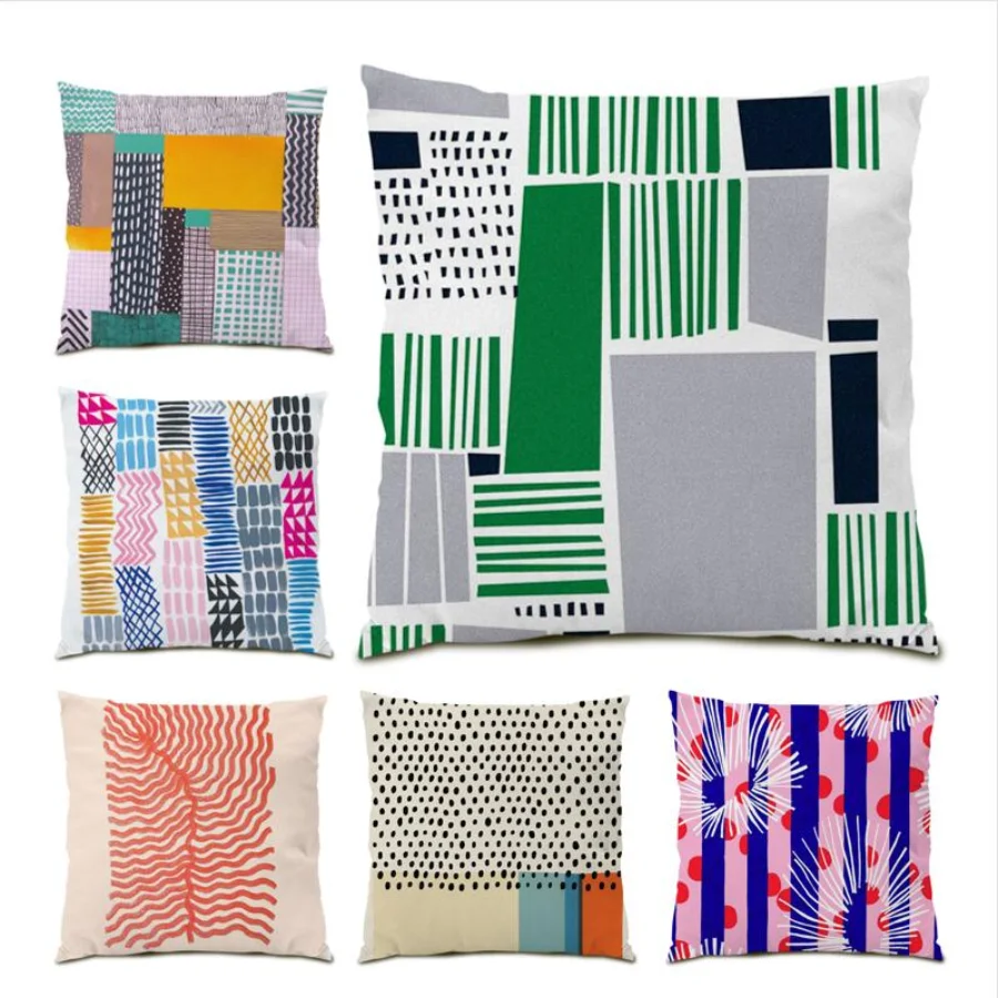 

Decoration Home Geometric Pillow Cover Oil Painting Living Room Decoration Bed Throw Pillow Covers Cushion Cover 45x45 E0397