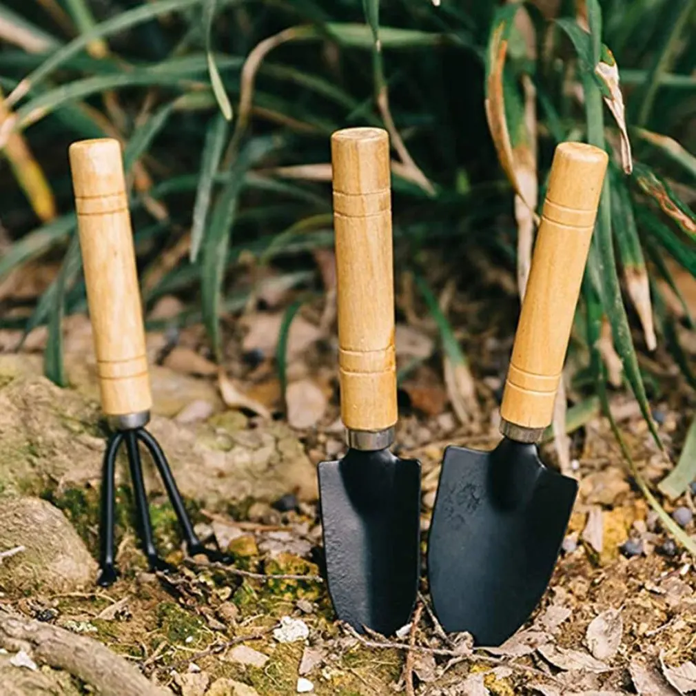 

3PCS/Set Mini Garden Shovels Claw Tool With Wooden Handles DIY Garden Hand Tools For Limited Areas Flower Pots Garden Accessor