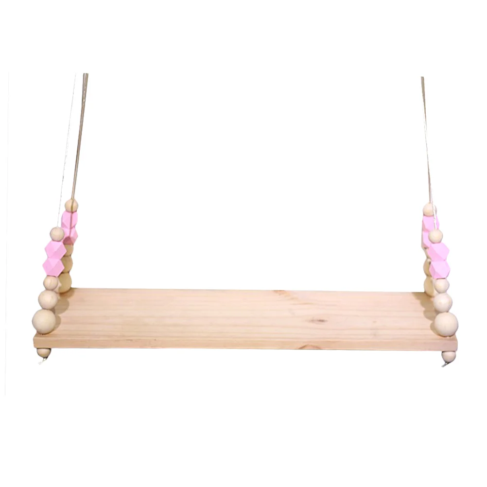 

Wall Rope Hanging Wooden Rack Bead Tassel Storage Shelf Home Decor