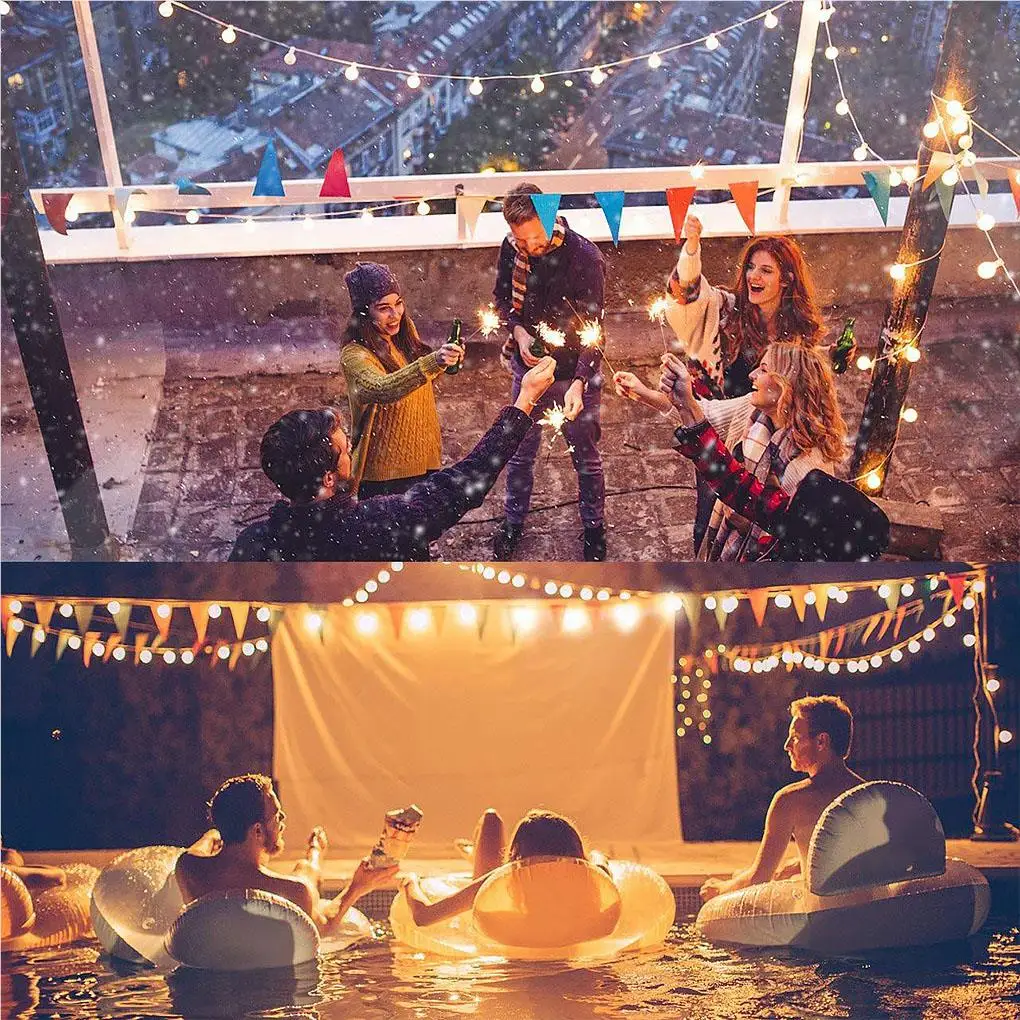 

Outdoor String Lights 25 LED G40 Globe Glass Bulbs Waterproof Hanging Decorative Lamp for Patio Backyard Balcony