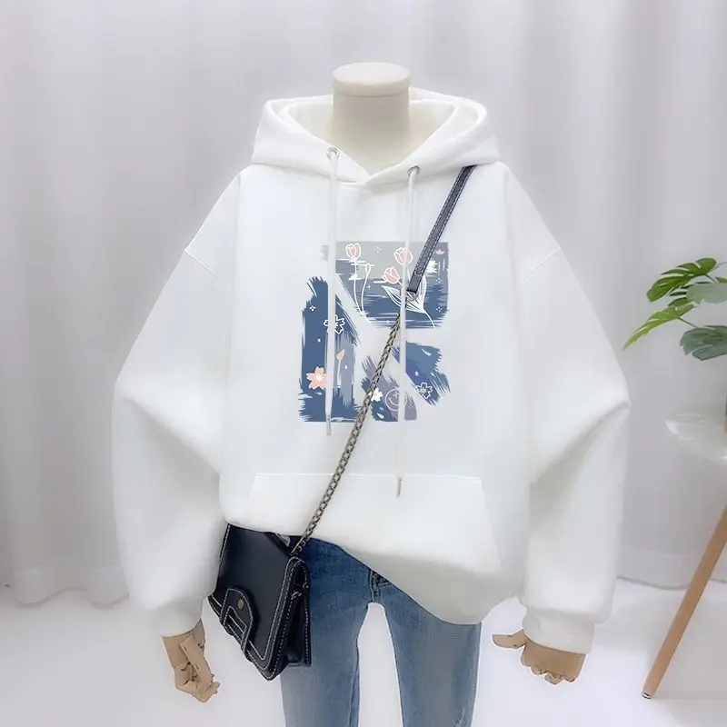 

Harajuku Vintage Oversized Hoodies Women Hooded Sweatshirts Couple Autumn Korean Fashion Long Sleeve Hoodie Pullover Streetwear
