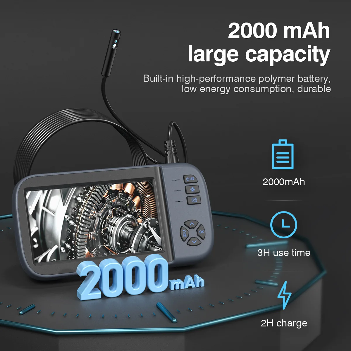 

2022 New Endoscope 1080P 8mm Industrial 4.5inch IPS LCD Digital Inspection Camera with 8 LED for Car Sewer Checking Mini Camera