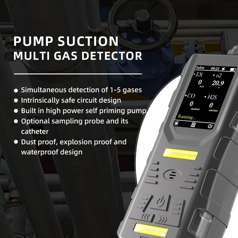 Multi H2S LEL Детектор кислородного газа Ручной измеритель ВАК Портативный детектор