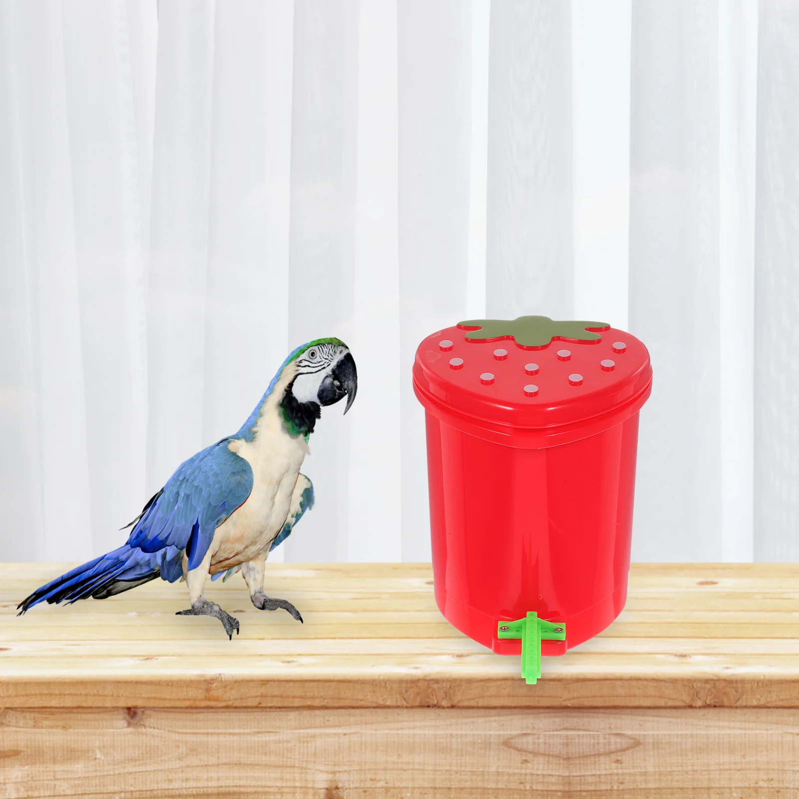 

Funny Parrot Toy Toys Medium Parrots Strawberry Trash Can Pet Bird Parakeet Cockatiel Cage Cockatiels Supplies Parakeets