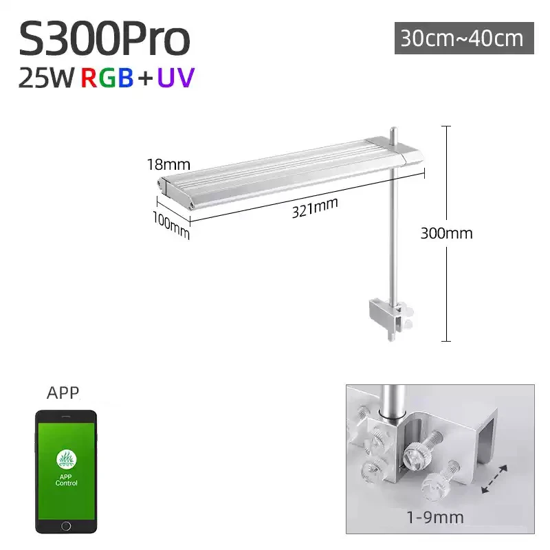 Неделя Aqua Fish Tanks Лампа серии S Светодиодный светильник Маленький RGB UV ADA Стиль