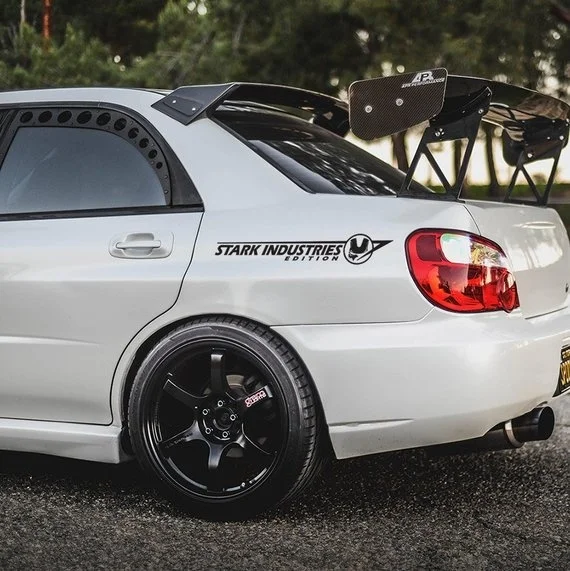 For 2x Pair Side Iron Stark Industries Edition Man Comics Hood Car Vinyl Sticker Decal | Stickers