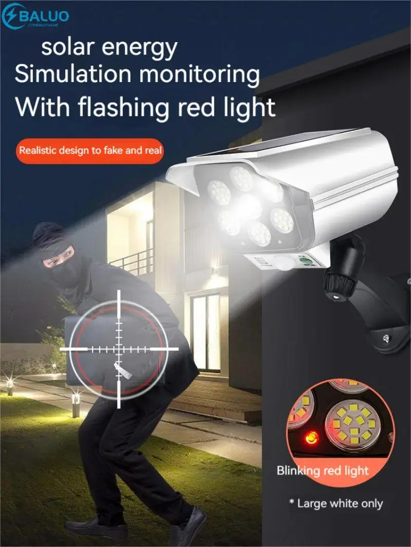 77 LED Dummy Camera Outdoor SecurityMotion Sensor IP65 Waterproof Lamp 3 Mode For Home GardenSolar Garden Light