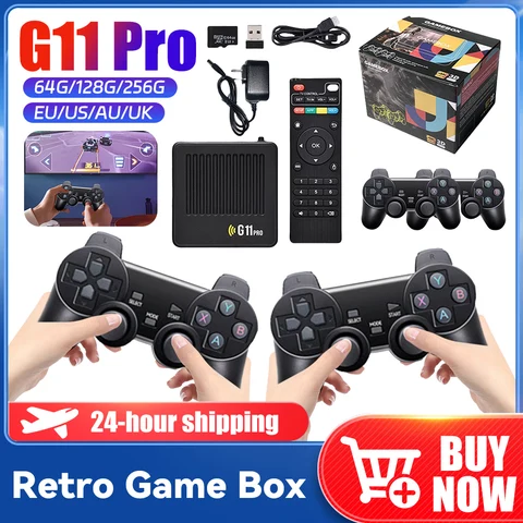 G11 Pro Video Game Box Игровая консоль HD с сверхнизкой задержкой 4K HDMI-совместимый выход с беспроводными двумя контроллерами 2,4G