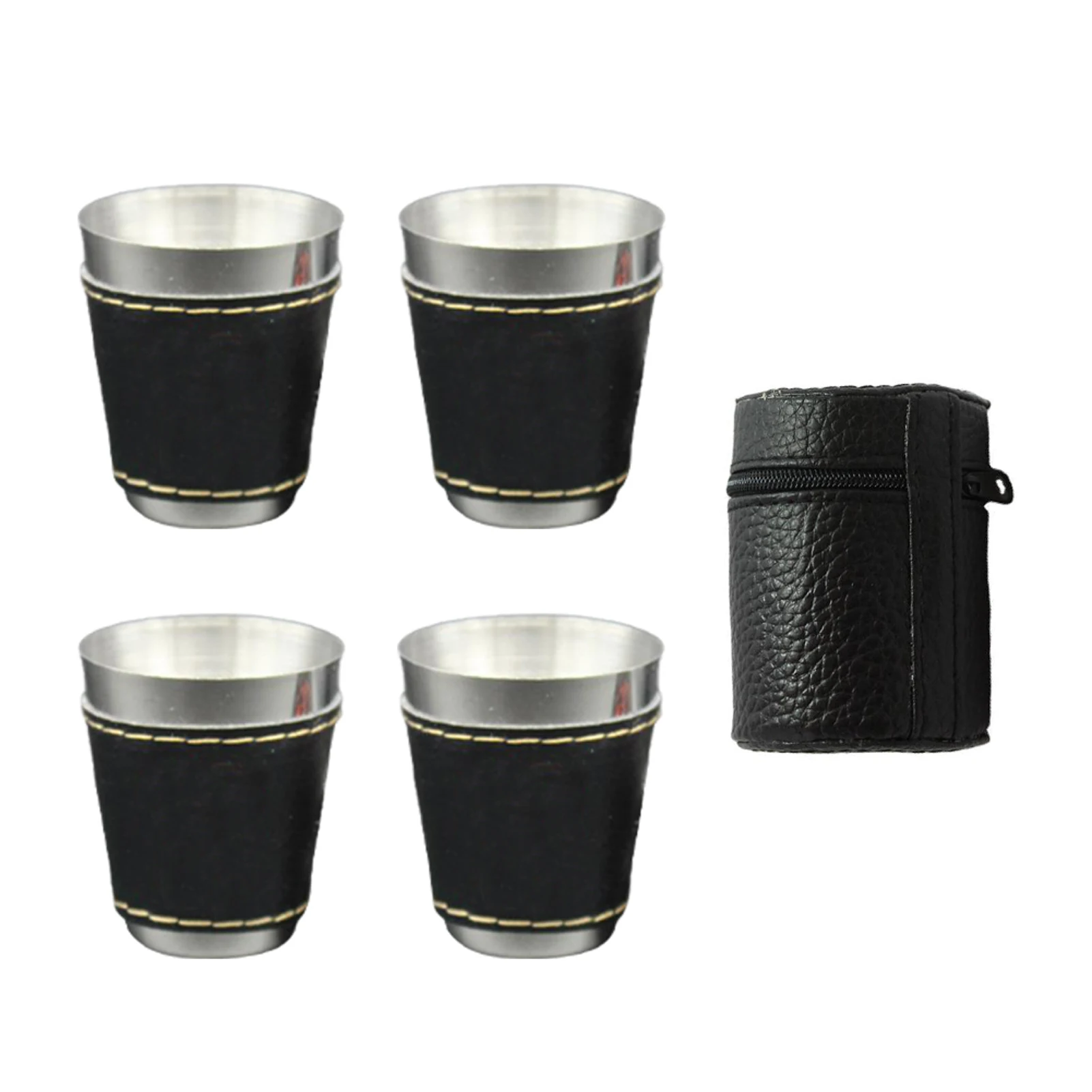 

4 шт./компл., Штабелируемая походная посуда, походная посуда, походная чашка, пиво, пикник, пляж, 30 мл, вино, нержавеющая сталь, дорожная мини-кр...