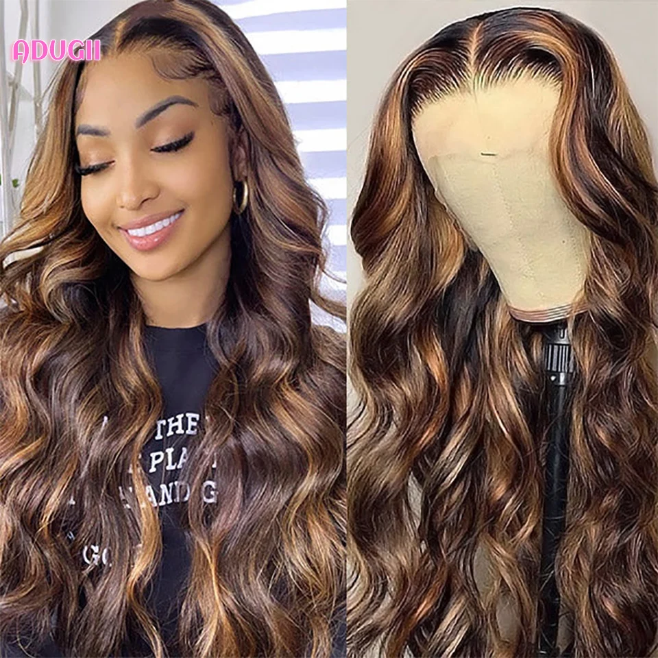 Highlight Wig Human Hair Body Wave Lace Front Wigs Honey Blonde Colored Straight Human Hair Wig For Women Brazilian Remy Hair