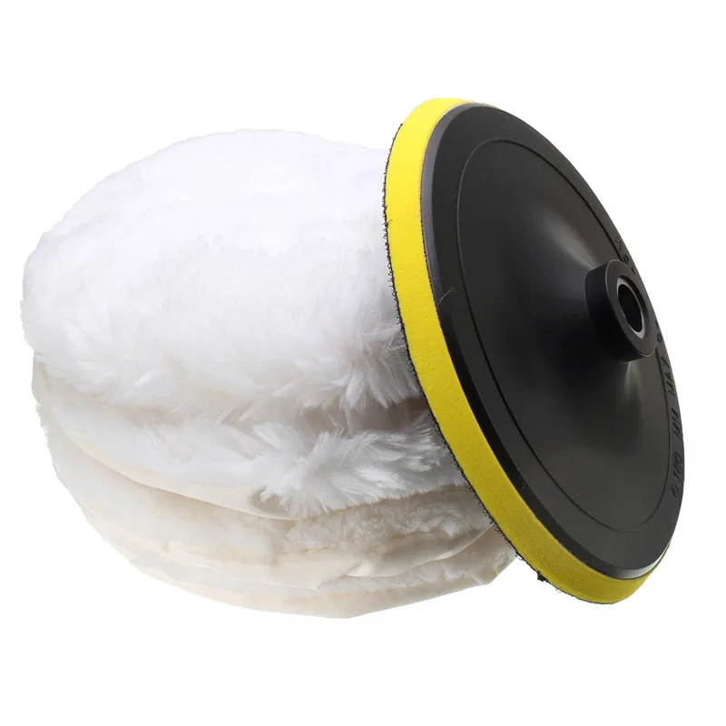 

5Pcs 7inch Polishing Pad Sponge Buffing Waxing Pad Wheel Wool Ball Bonnet Kit Car Polisher Discs Removes Scratches Abrasive Tool