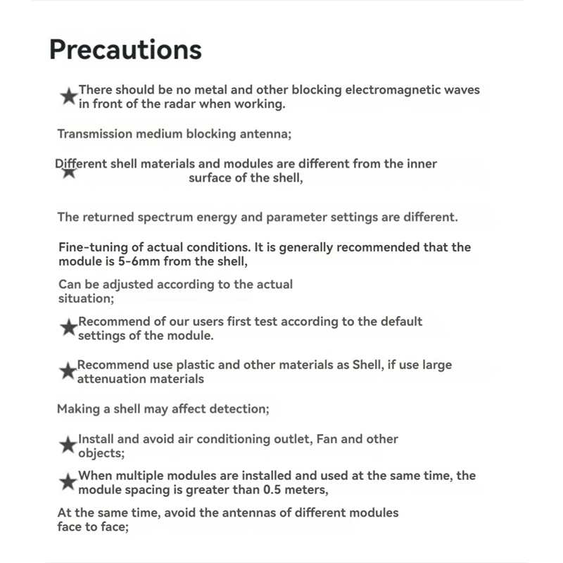 LD6001A 60 ГГц Модуль радарного датчика Mmwave + плата последовательного порта CH340 4T 4R
