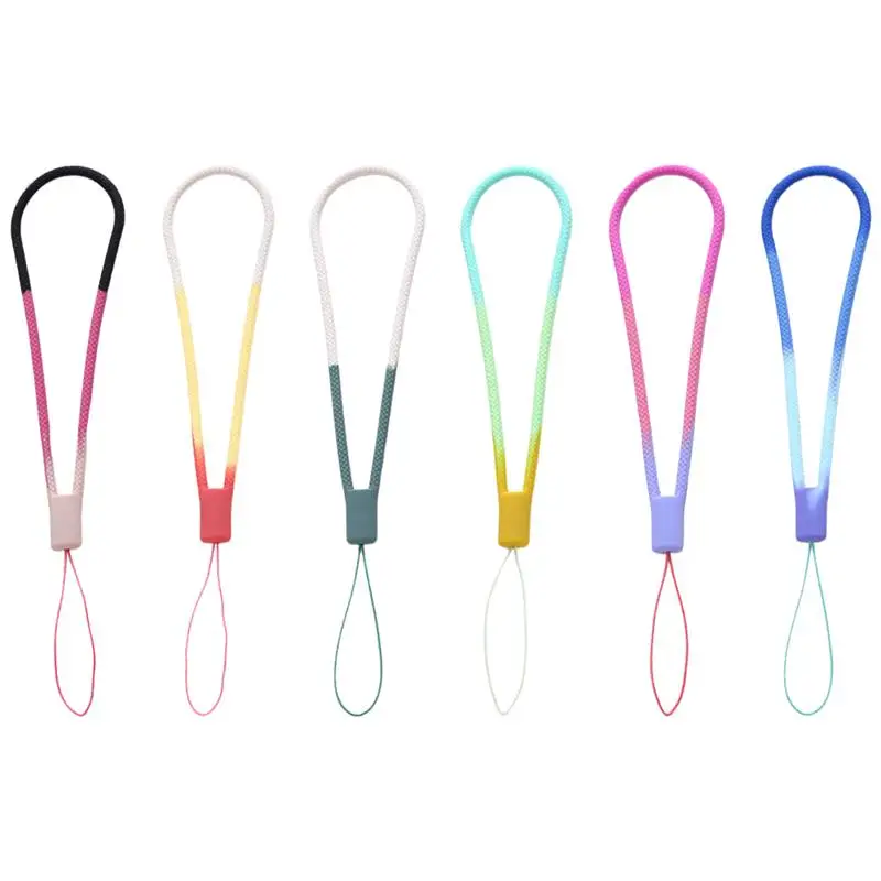 

6Pcs Short Silicone Cellphone Lanyards Phone Wrist Straps Key Badge Cards Lanyards
