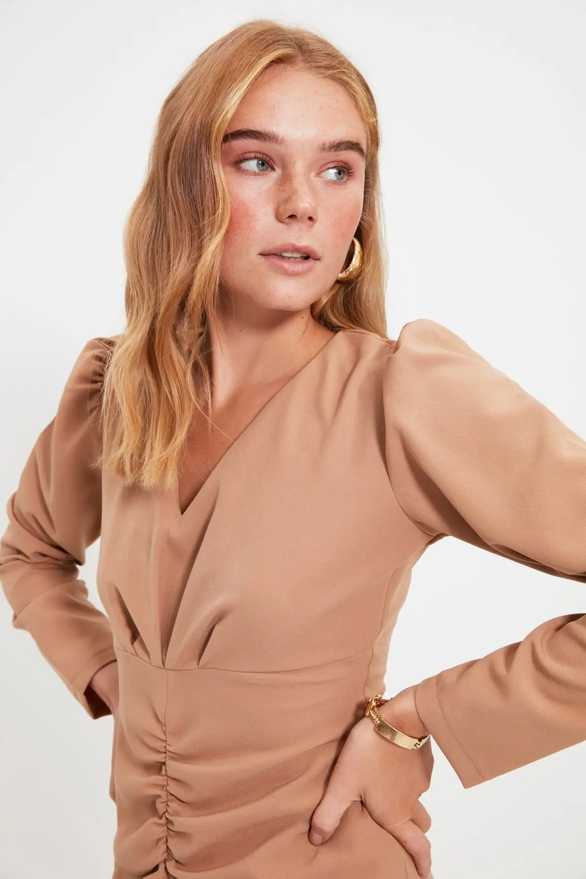 

Trendyol Shirred Dress TWOAW22EL1978