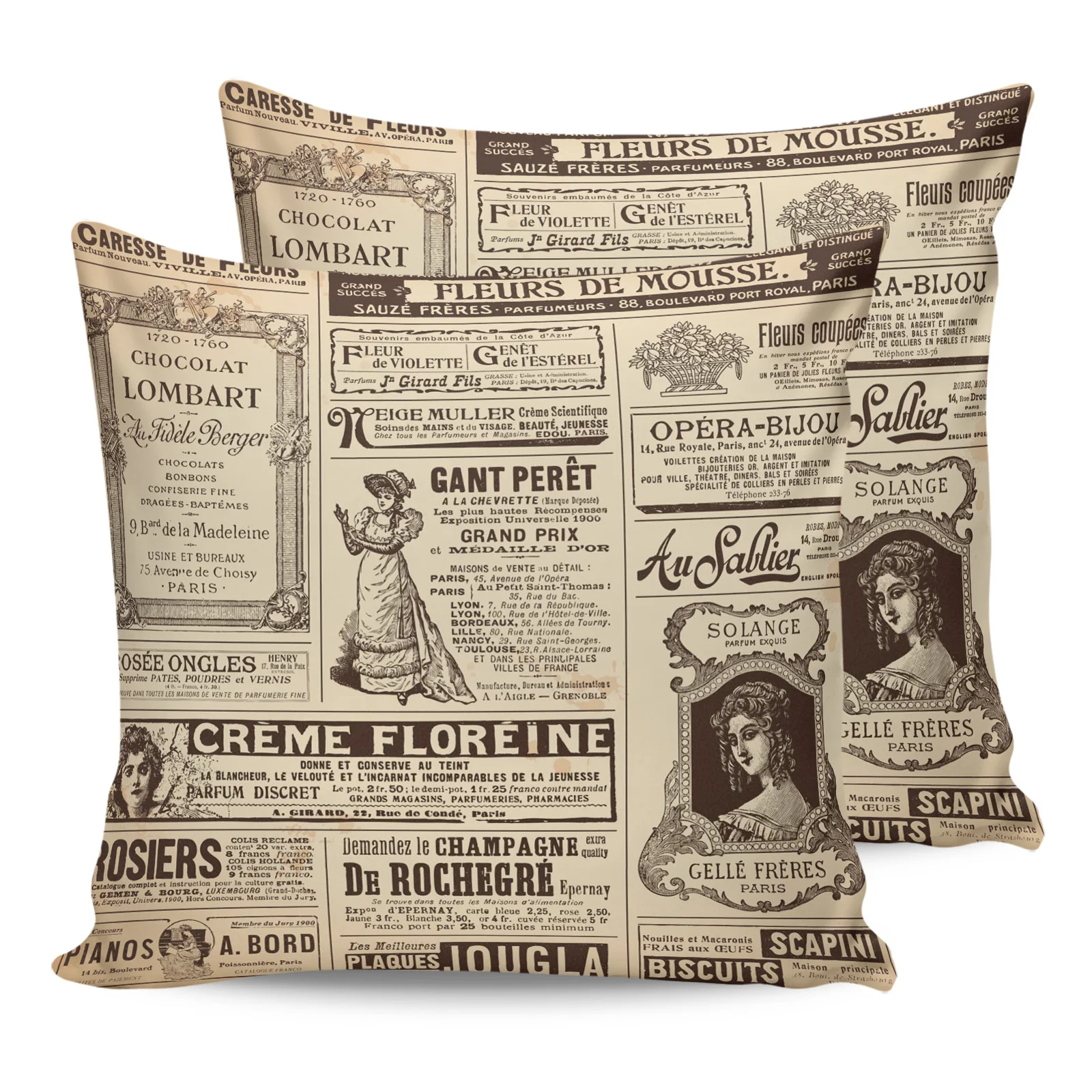 

2PC Pillowcase Newspaper English Letters Retro Sofa Cushion Cover Bed Dakimakura Pillow Cover House Home Decorative Pillow Cases