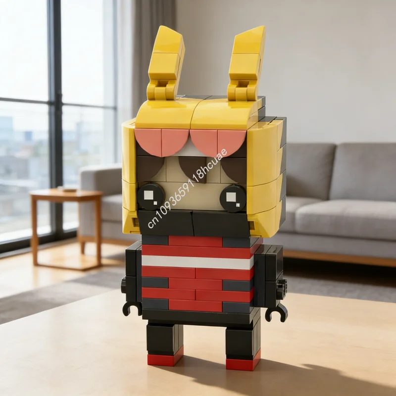 Фото Набор для сборки MOC Brickheadz Коичи Хаймавари, 136 деталей, модель BrickHead My Hero, конструктор, архитектурные блоки, идея для рождественского подарка, развивающая игрушка №1