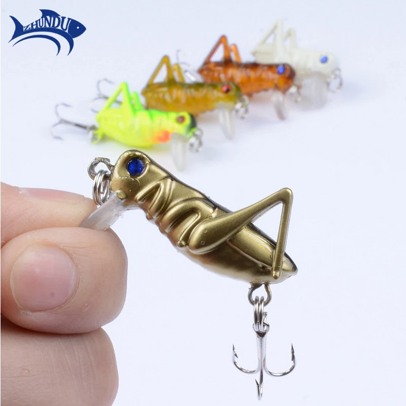 

4cm 3G Minnow Grasshopper Locust Bait PVC Fake Bait Artificial Bait Simulated Fishing Bait Fishing Gear LUYER Temptation