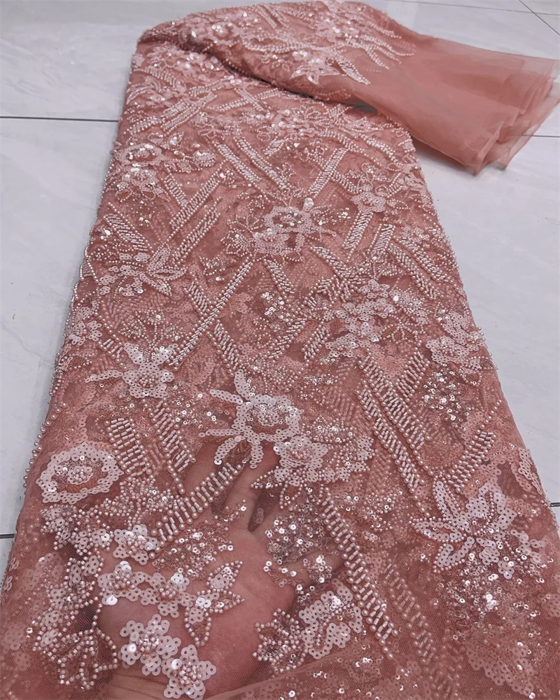 Mccarthy 2024 Модная элегантная французская вышивка из бисера кружевная ткань