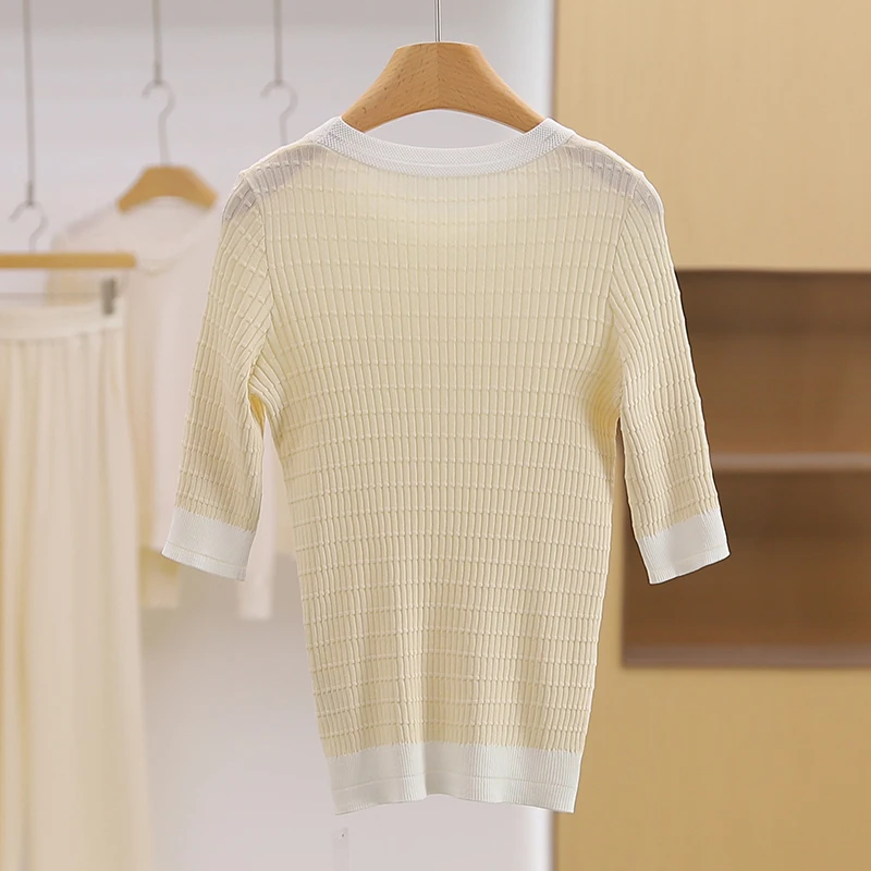 [Heng] Минималистичный простой в сочетании с круглым вырезом и пышными рукавами