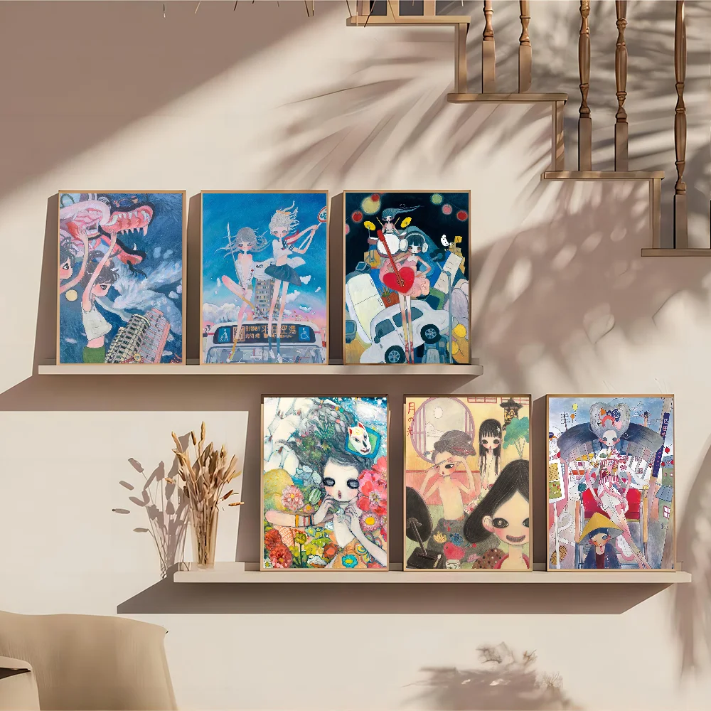 Aya Takano винтажные постеры липкие ретро наклейки из крафт-бумаги DIY комната бар кафе