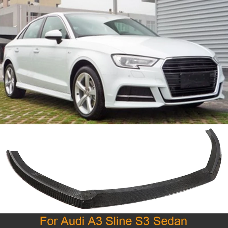 

Спойлер для переднего бампера из углеродного волокна для Audi A3 Sline S3 Седан 4 двери 2017 2018 передний бампер для автомобиля Спойлер для подбородка...