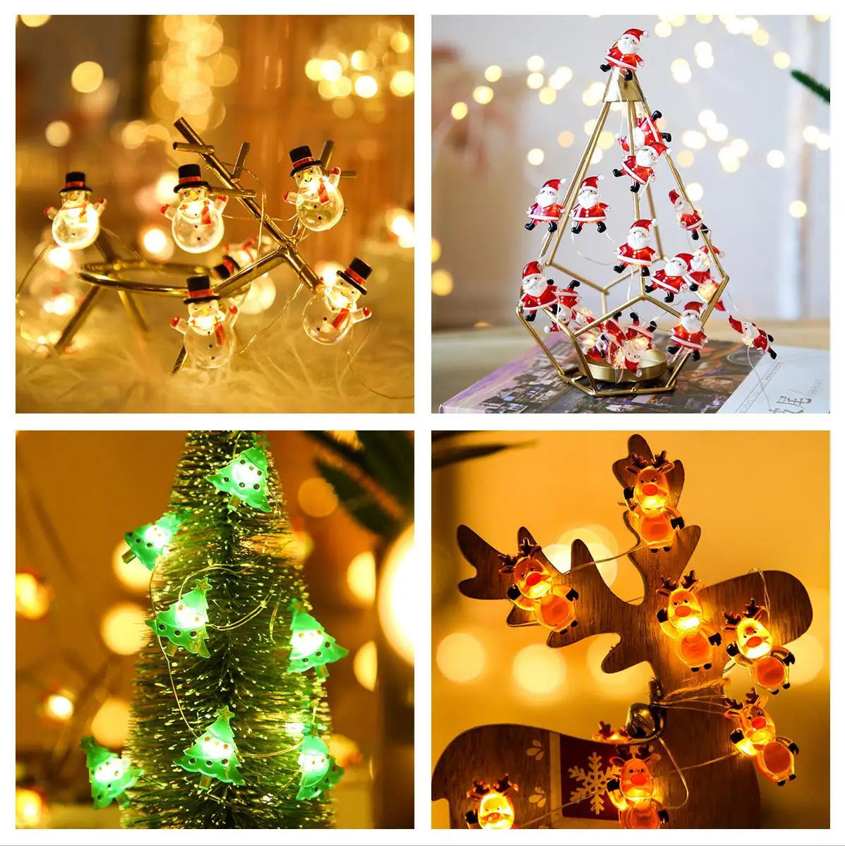 

2M Snowflake Santa Claus LED Garland String Lights Merry Christmas Decoration for Home Xmas Tree Ornament Navidad Natal New Year