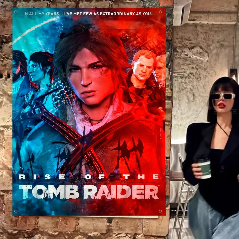 Коллекция серии Tomb Raider мультяшный флаг искусство научная фантастика домашний