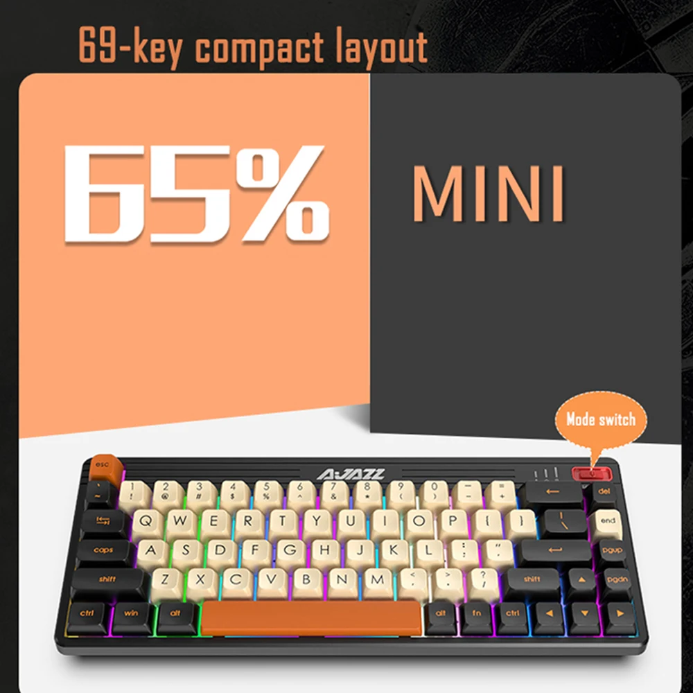 Клавиатура AJAZZ K690T Механическая игровая Bluetooth 69 клавиш RGB-подсветка | Компьютеры и