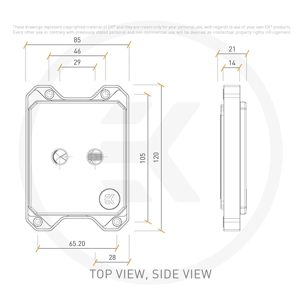EK-Quantum Scale sTRX4 D-RGB - Nickel + Plexi CPU water block |