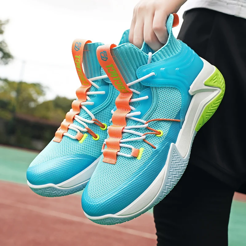 2022 High Help Adult Sports Basketball Shoes Winter Comfortable Shock Absorption Professional Training Games Basketball Shoes