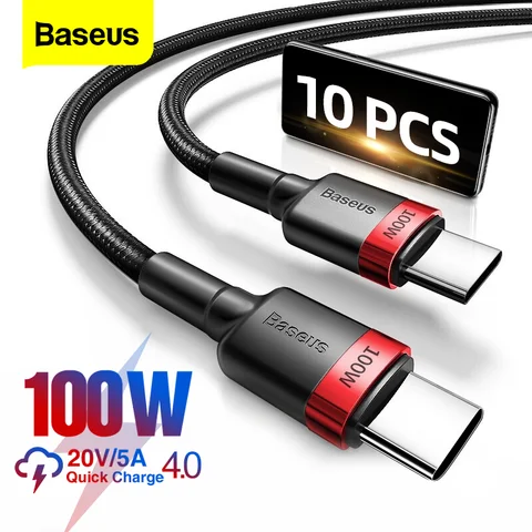 Кабель Baseus 100 Вт USB C к USBC PD Кабель для быстрой зарядки для MacBook Samsung Xiaomi Phone 2M Quick Charge 3.0 5A Тип C Кабель USBC