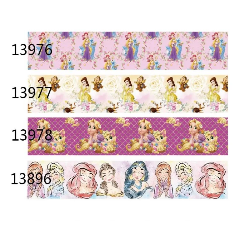 

Printed Disney Princess Cartoon Character Grosgrain Ribbon 25mm for Hairbows DIY 10yards Craft Supplies Handmade Materials