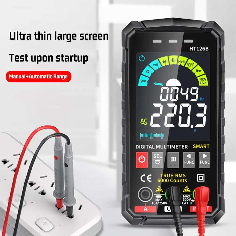 Новый высококачественный Умный Цифровой мультиметр HT126B 6000 тестер измеритель
