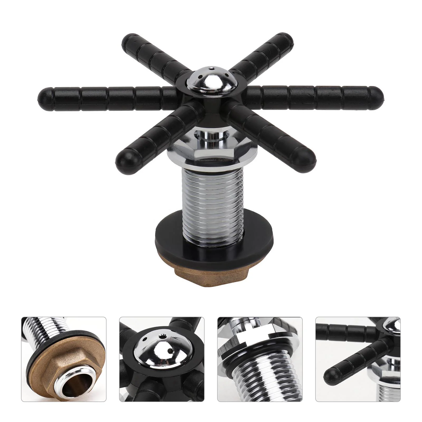 

1pc Stainless Steel Bar Cup Washer Head Rinser Bottle Rinser (Black)