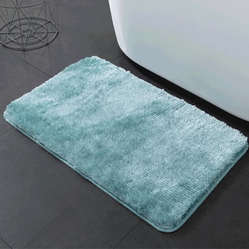 

Inyahome Solid Plush Bath Mat Soft Comfortable Extra Thick Fluffy Shower Rug Super Water Absorbent Washable Non Slip Shaggy Mats