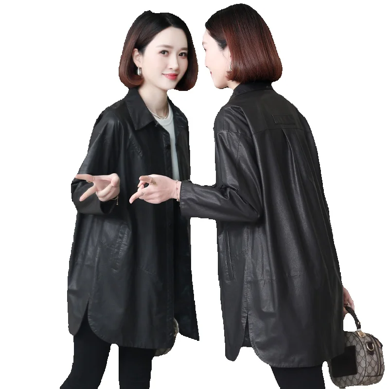 Высококачественная повседневная рубашка из овечьей кожи растительного дубления