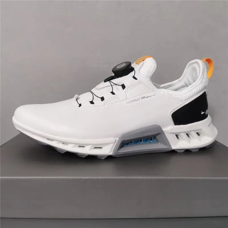 

2022 new cow hide leather men shoes new leather breathable leisure sports outdoor lock button waterproof golf men