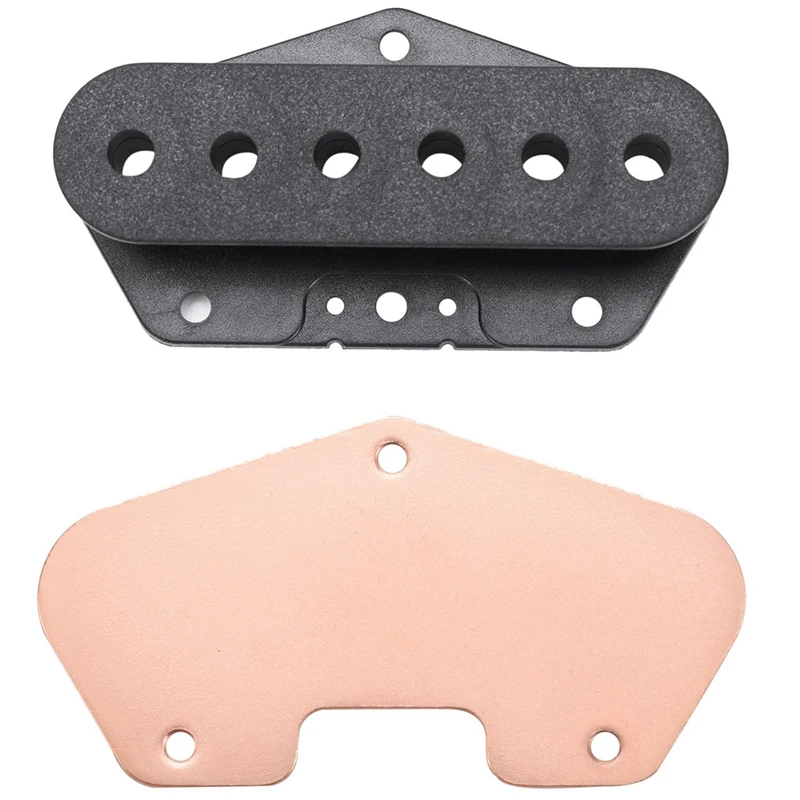 

1X Iron Electric Guitar Pickup Baseplate For Tele Strat Copper Clad & 2X Single Coil Slug Bobbins Bridge Pickup Covers