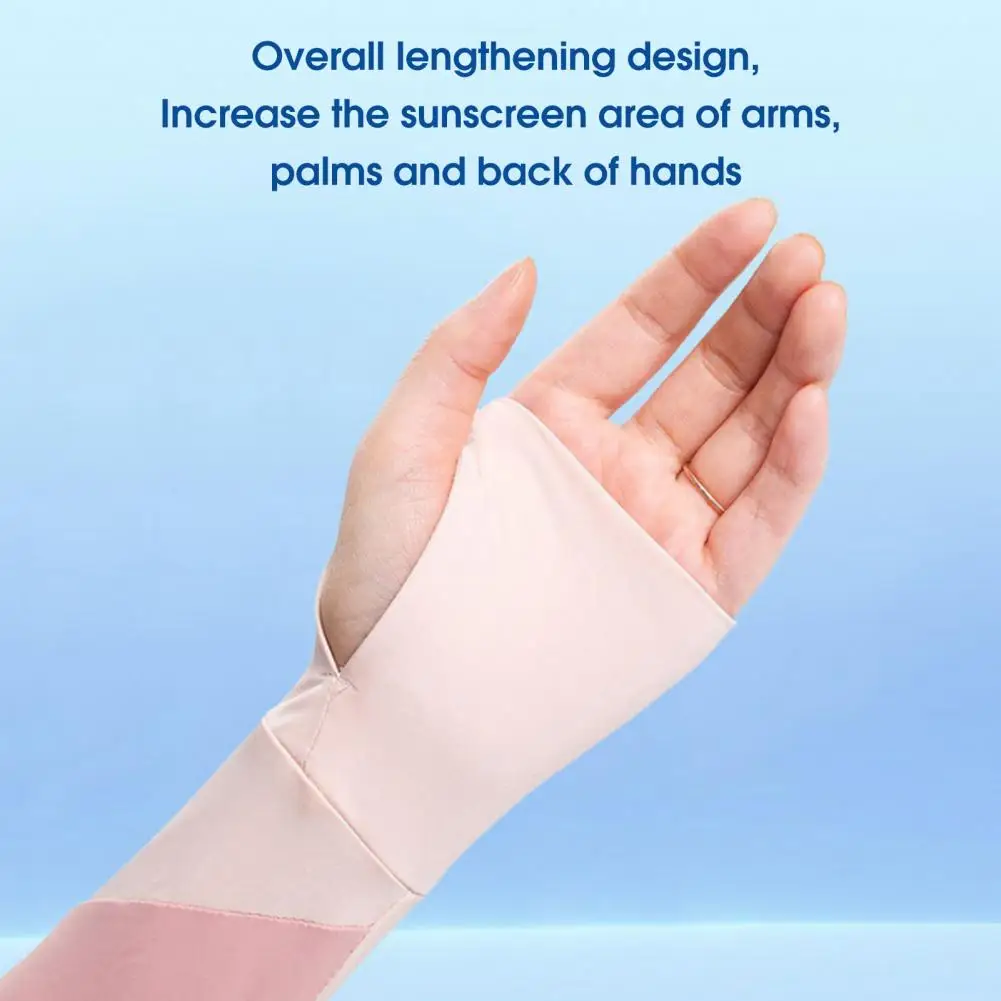 

1 Pair Patchwork Arm Sleeve Breathable Lengthen Thumbhole Design Cycling Sleeves for Outdoor Sports Safety