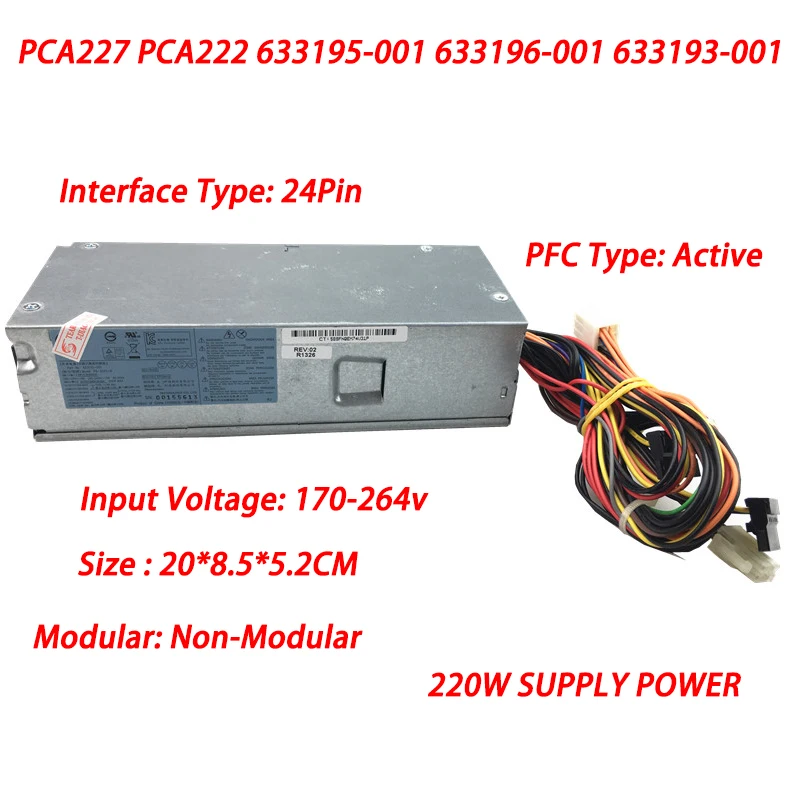 Блок питания для сервера 220 Вт, 633196-001 PS-6221-9, блок питания 220 Вт, блок питания S5 633196-001 633195 PCA222 PCA227, телефон для сервера 9
