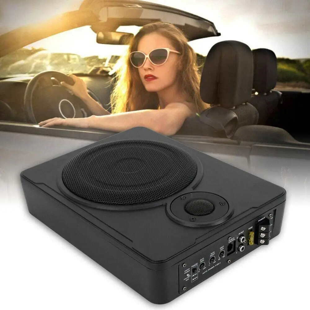 

600W Slim Under-Seat Car Subwoofer Amp Powered Car Speakers Truck Sub w/ Amp Kit Speaker 8