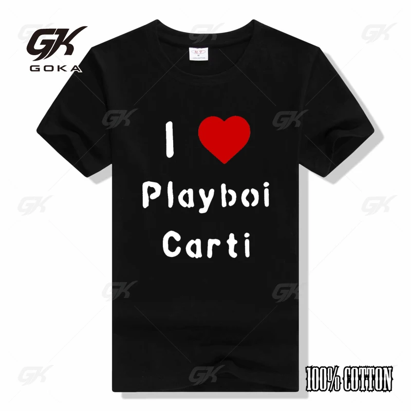 Мужская забавная футболка в стиле рэпера I Love Playboi Carti черные женские топы с