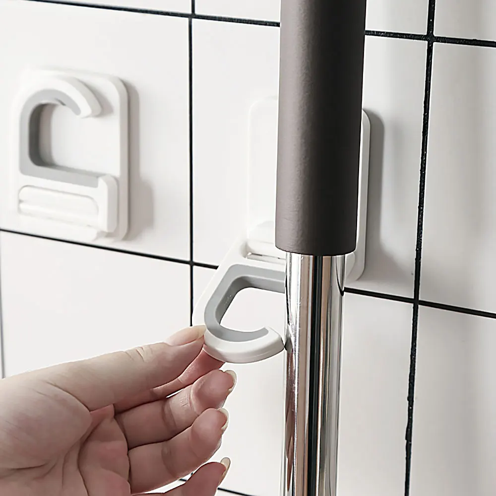 

Broom Mop Holder Wall Mount Self-Adhesive No Trace Rack Hanger Organizer Garage Kitchen Bathroom Storage Multi-Purpose Hook